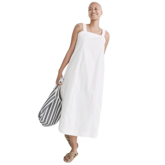 Madewell Dresses & Skirts - NWT Madewell Linen-Cotton Princess-Seamed Midi Dress in Lighthouse Size XXL